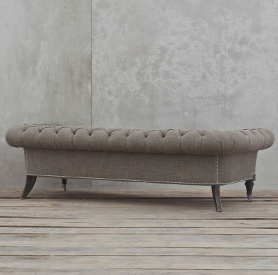 Chesterfield Sofa Canapé Polster Stoff Lieder Couchen Polster Garnitur 4-Sëtzer