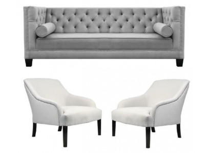 Gréng Chesterfield Sesselen Wäiss XXL Grousst Textil Stoff Couchen Kreativ Miwwelen Nei