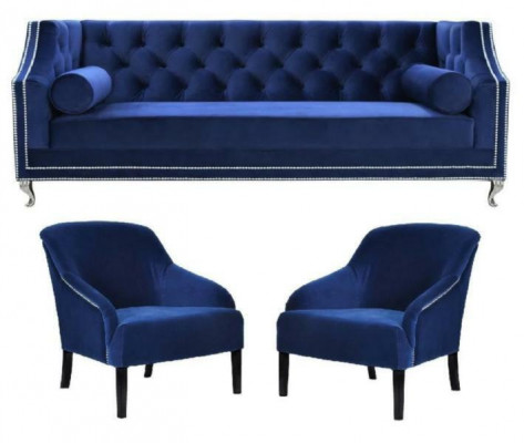 Blo Chesterfield Still Blo xxl Textilstoff Couche Grupp Miwwelen Garnitur