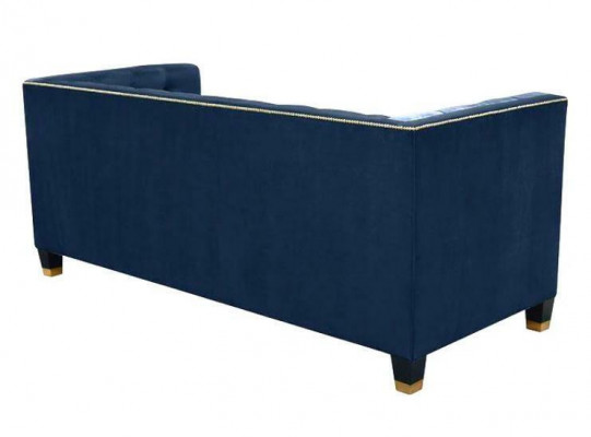 Chesterfield Blo Sofa-Garnitur 3tlg Set Couch Garnituren Sëtz Polster Grupp
