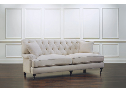 Modern wäissen Chesterfield Dräisëtzer Luxus 3-Sëtzer Canapé