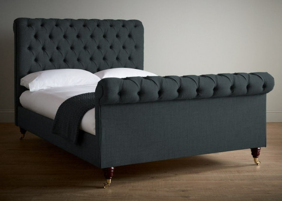 Chesterfield Design Polster Englescht Duebelbett Schwaarz 140/160/180x200 Better