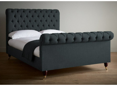 Chesterfield Design Polster Englescht Duebelbett Schwaarz 140/160/180x200 Better