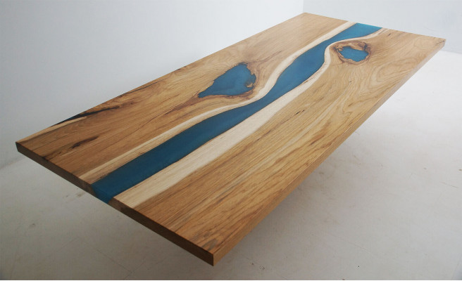 Luxus Iessdësch Ächert Holz Designer Massiv Dëscher Kichendësch
