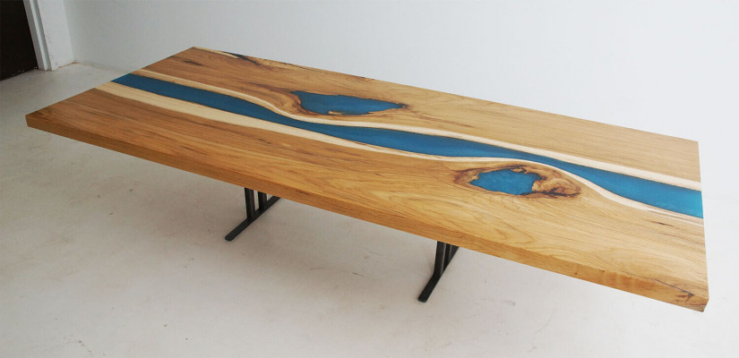 Luxus Iessdësch Ächert Holz Designer Massiv Dëscher Kichendësch