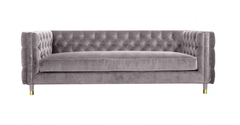 Chesterfield Sofa Taupe Miwwelen 4 Sëtzer Nei XXL Grouss Textil Stoff Couchen Këssen.
