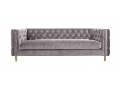 Chesterfield Sofa Taupe Miwwelen 4 Sëtzer Nei XXL Grouss Textil Stoff Couchen Këssen.