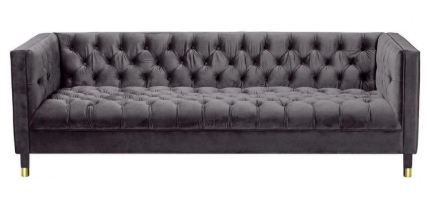 Anthrazit Chesterfield Canapé Kreativ Miwwelen 4-Sëtzer Canapéen Textil Couchen