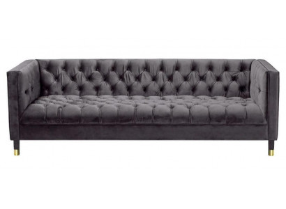 Anthrazit Chesterfield Canapé Kreativ Miwwelen 4-Sëtzer Canapéen Textil Couchen