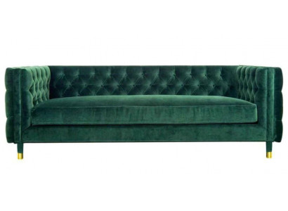 Chesterfield 4-Sëtzer Sofa Luxus Design Miwwelen Textil Stoff Couchen Gréng Sofasen