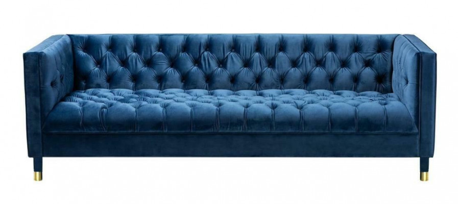 Chesterfield Sofa Blo Sofen Stoff Couchen Kreativ Miwwelen 4-Sëtzer