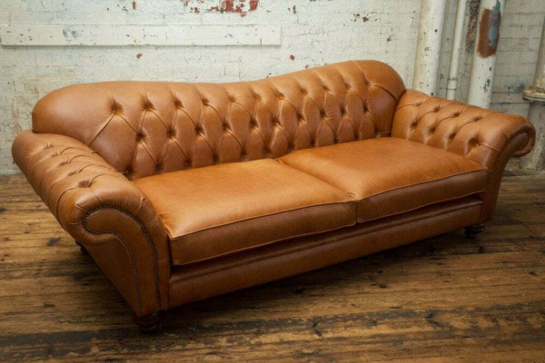 Brongen Chesterfield Dräisëtzer Luxus Wunnzëmmer 3-er Canapé
