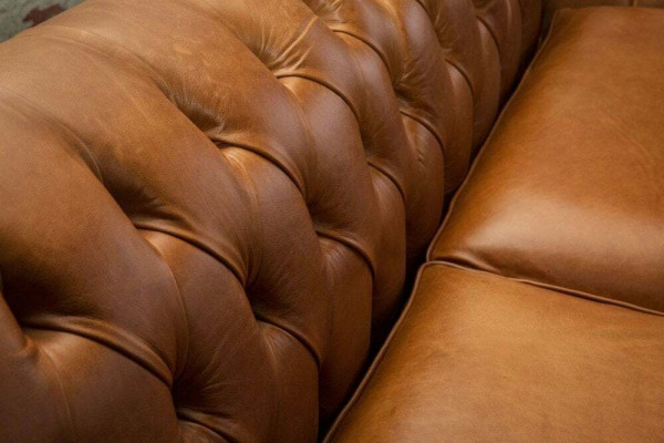 Brongen Chesterfield Dräisëtzer Luxus Wunnzëmmer 3-er Canapé