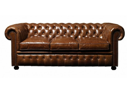 Brong Lieder Chesterfield Dräisëtzer Luxus 3-er Wunnzëmmer Couch