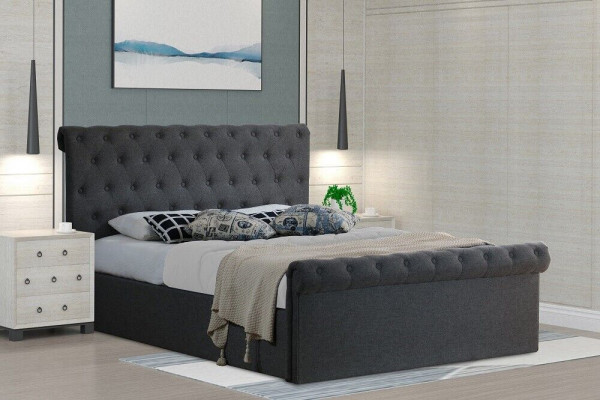 Chesterfield klassescht Design Bett Polster Better Textil 140x200cm