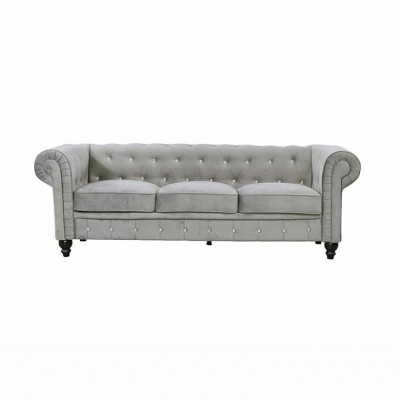 Gréi Chesterfield 3-er Luxus Wunnzëmmer Canapé Designer Sofa