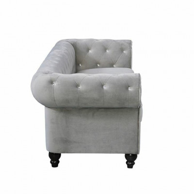 Gréi Chesterfield 3-er Luxus Wunnzëmmer Canapé Designer Sofa