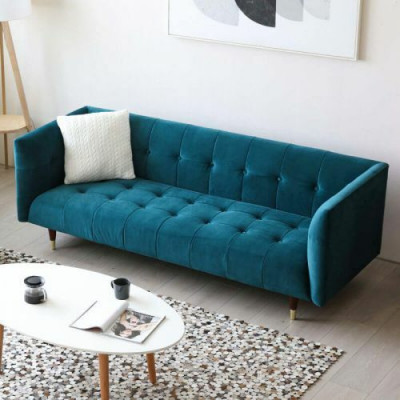 Modernt grousse-graue Chesterfield 3-Sëtzer Luxus-Wunnzëmmer-Couch