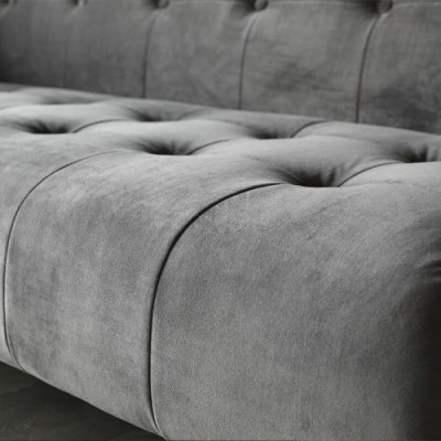 Modernt grousse-graue Chesterfield 3-Sëtzer Luxus-Wunnzëmmer-Couch