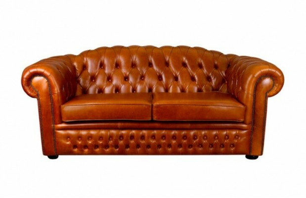 Chesterfield Sofa Canapé Polster Stoff Lieder Couchen Bruen Garnitur 3 Sëtzer