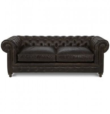 Modernen schwaarzen Chesterfield Dräisëtzer Living Sall Luxus Sofa