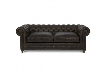 Modernen schwaarzen Chesterfield Dräisëtzer Living Sall Luxus Sofa