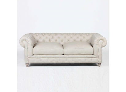Wäissen Chesterfield Luxus Dräisëtzer Moderne 3er Wunnzëmmer Couch