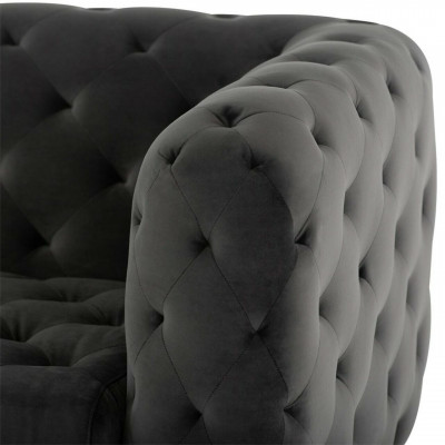 Designer schwaarzen dräisëtzer Chesterfield 3-er modern Couch