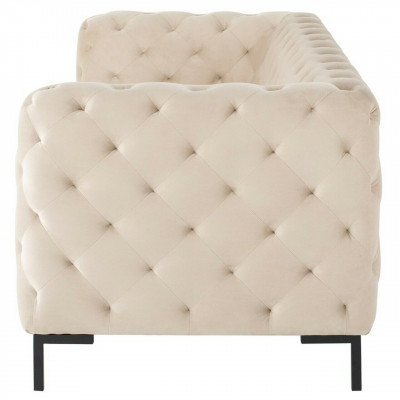 Beige Designer Chesterfield Dräisëtzer Luxus Wunnzëmmer Couch