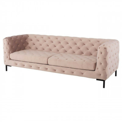Chesterfield Sofa Canapé Polster Stoff Lieder Couchen Polstersaz 3 Sëtzer