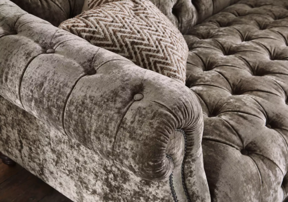 Chesterfield brongen Dräisëtzer Designer 3-er Canapé Luxus Sofa