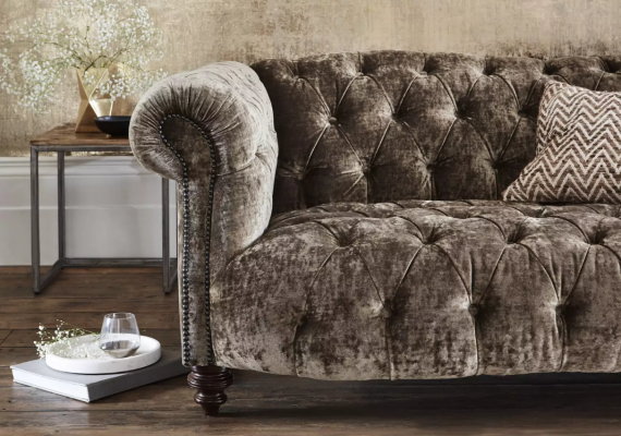 Chesterfield brongen Dräisëtzer Designer 3-er Canapé Luxus Sofa