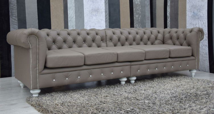 Chesterfield Sofa Couch Polster Stoff Lieder Couchen Polster Garnitur 5 Sëtzplazen