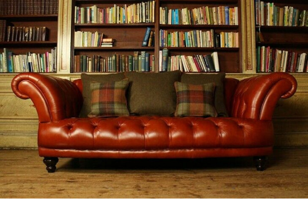 Brongt Lieder Chesterfield Sofa Couch Polster Stoff Couchen Garnitur 3-Sëtzer Nei