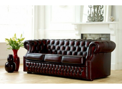 Chesterfield Canapé Sofa Polster Lieder Canapéen Garnitur 3-Sëtz Dreisëtzer Nei