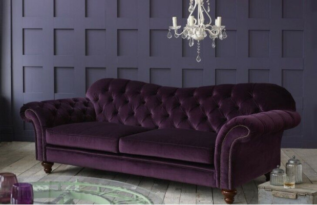 Luxe Chesterfield Stotssalon Couch Braun Sofa Sëtz Polster Textil Couchen Nei