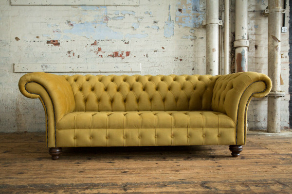 Textil Sofa 3 Plaz Sofas Polster Sofas Design Luxus Canapé Miwwelen Dräisëtzer Nei
