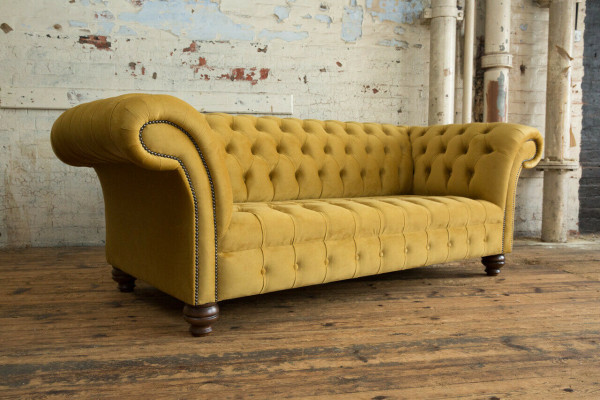 Textil Sofa 3 Plaz Sofas Polster Sofas Design Luxus Canapé Miwwelen Dräisëtzer Nei