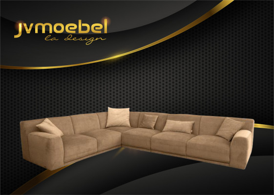 Ecksofa L-Form Design Couche Textil Stoff Wunnlandschaft Eckgarnitur Sofae Couchen