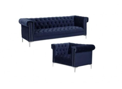 Blo Chesterfield Sofa-Garnitur Couch Kinnekräichblo Couchen Sofa Set Garnituren nei