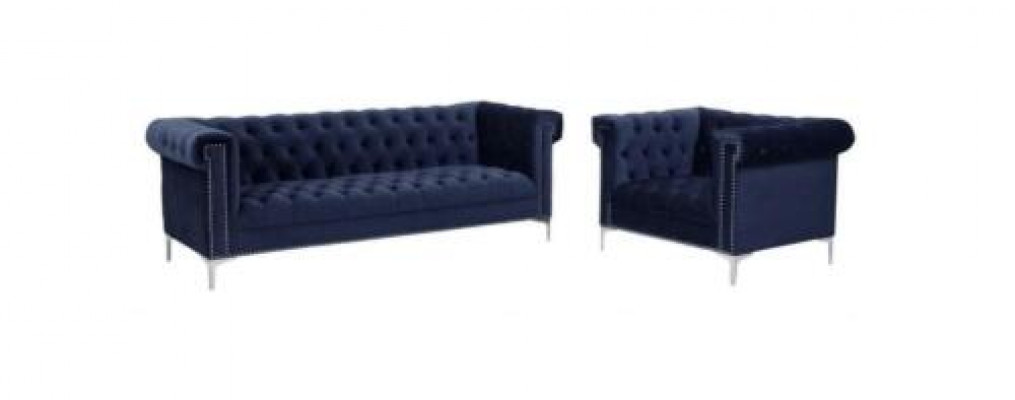 Blo Chesterfield Sofa-Garnitur Couch Kinnekräichblo Couchen Sofa Set Garnituren nei
