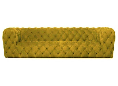 Gelbe Chesterfield Couch Viersitzer xxl big sofa gemütliche couchen weich neu