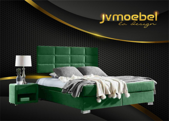 Boxspring Schlofschlofzëmmer Luxus-Bett Better Duebel Miwwelen Stoff 140 160 180 x 200cm