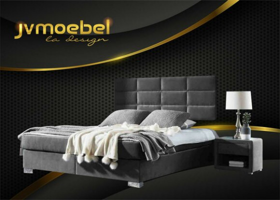 Boxspring Schlofschlofzëmmer Luxus-Bett Better Duebel Miwwelen Stoff 140 160 180 x 200cm