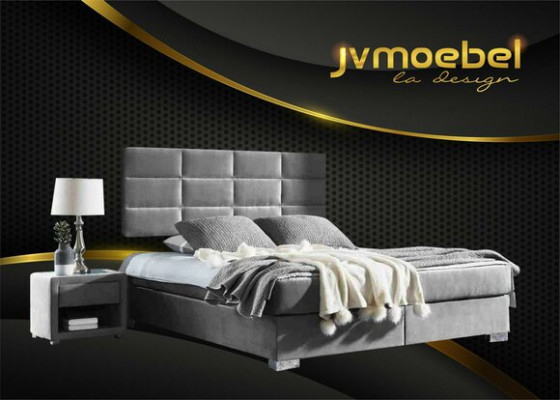 Boxspring Schlofschlofzëmmer Luxus-Bett Better Duebel Miwwelen Stoff 140 160 180 x 200cm