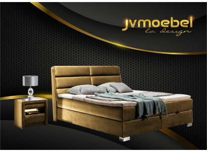 Schlofkummer Luxus Boxspring Bett Better Duebel Miwwelen Stoff 140 160 180 x 200cm