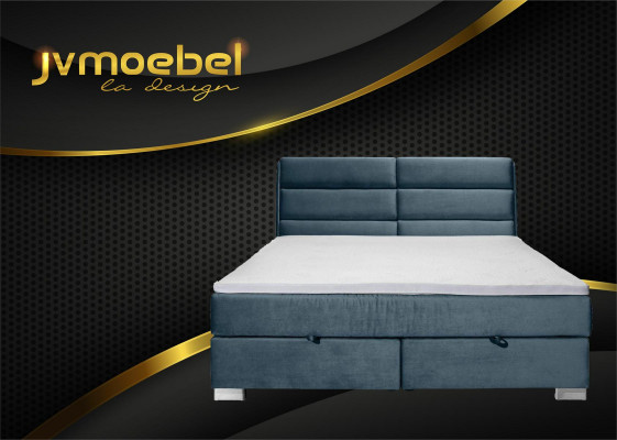Schlofkummer Luxus Boxspring Bett Better Duebel Miwwelen Stoff 140 160 180 x 200cm