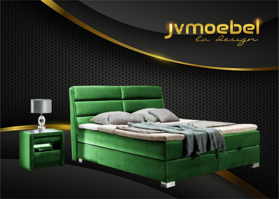 Bett 2x Nuetsdësch 3 tlg. Schlofzëmmer Luxus Set Design Miwwelen Modern Better Neien