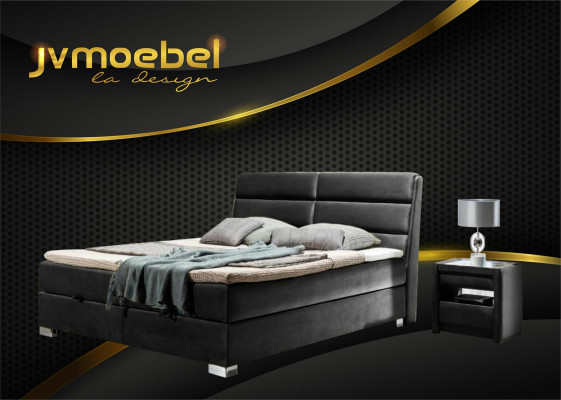 Bett 2x Nuetsdësch 3 tlg. Schlofzëmmer Luxus Set Design Miwwelen Modern Better Neien