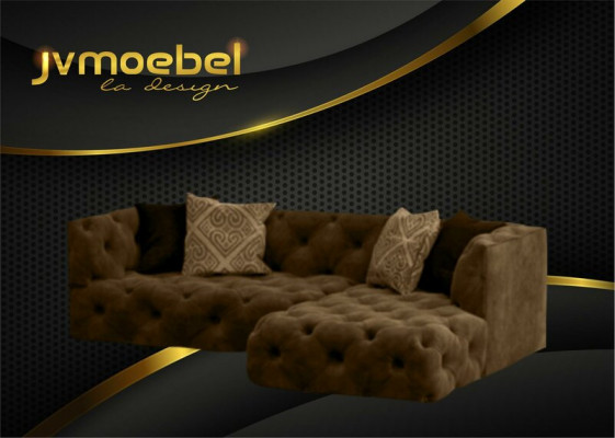 Chesterfield L-Form Eckcanapé Canapé Design Stoff Polster Garnitur Canapé Eck Neit
